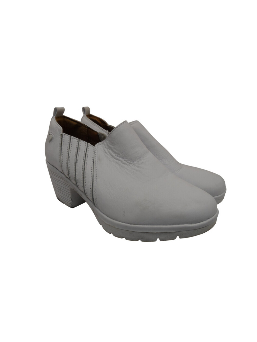 Nurse Mates Women's Zip-Up Mid-Cut Edda Work Clogs Leather White Size 8.5W